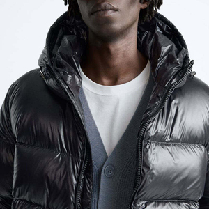Mens lightweight puffer <b>jacket</b> warm quilted winter coat windproof hooded outerwear for outdoor <b>travel</b> and hiking - Product Image 4