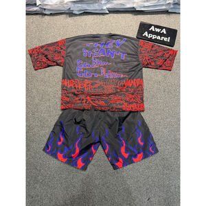 ชุดเซ็ตเสื้อผ้าผู้ชายสไตล์ไฮสตรีทสำหรับฤดูร้อน ใส่เที่ยวกลางแจ้ง พิมพ์โลโก้ได้ตามต้องการ แห้งเร็ว - Product Image 2