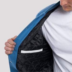 OEM Men's Varsity Jacket With Chenille Embroidery and Leather Sleeves Letterman Baseball Varsity Bomber Jacket For Men - Product Image 6