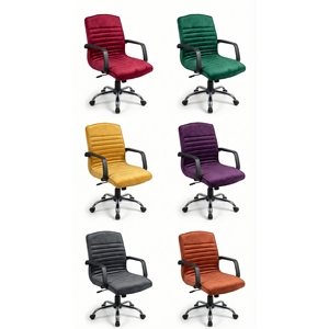 Silla de Oficina Giratoria Tapizada en Terciopelo Eva con Base de Estrella Cromada en Oferta para Venta al por Mayor - Product Image 1