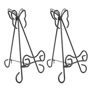 Fabuleux Design Fer Plaque Rack De Table Debout Support De Plaque Noir Fini Cuisine Mur Monté Plaque Stand Plat Rack - Product Image 6