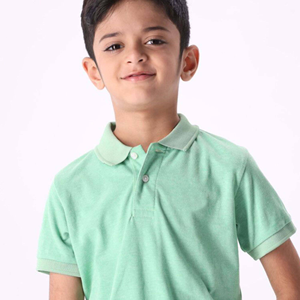 Temporada de verano 100% piqué de algodón peinado 220 Gsm logotipo bordado personalizado manga corta verde menta niños Polo - Product Image 5