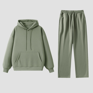 Ensemble de 2 sweat-shirt en molleton avec capuche en laine pour homme et femme Pantalon tendance pour le printemps, l'automne, l'hiver Logo imprimé respirant - Product Image 6