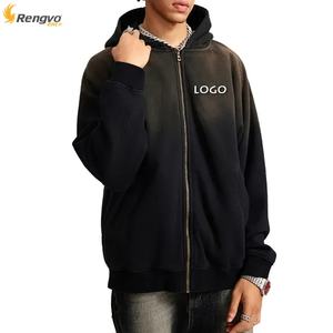 Nueva Sudadera con Capucha para Hombre, Estilo Vintage Lavado, Corte Regular, con Cierre, Color Personalizado, Estilo Casual Urbano, para Invierno - Product Image 1