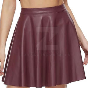 Falda de cuero ligera de tamaño personalizado para mujer, cómoda, transpirable, ecológica, informal, hasta la rodilla para mujer - Product Image 6