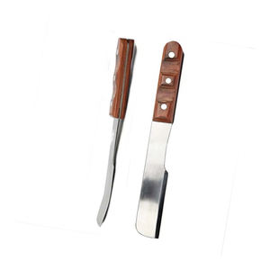 Cuchillos de pezuña de acero inoxidable Cuchillo de pezuña de hoja afilada recta con mango de madera Cuchillos de pezuña profesionales - Product Image 3