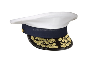 หมวกเครื่องแบบสีกรมท่าหมวกชุดเครื่องแบบหรูหราปักมือสีเงินหมวกสำหรับพิธีการระดับพรีเมียมผลิตในปากีสถาน - Product Image 3