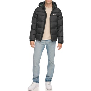 Customized XL <b>Soft</b> <b>Shell</b> Polyester Puffer <b>Jacket</b> High Quality Winter Canvas Non-Shine <b>Hooded</b> Zipper Casual Logo OEM Service - Product Image 2