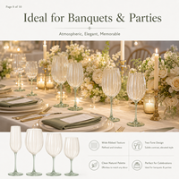 Verres à vin tendance 2026 à nervures larges bicolores en cristal pour la location d'événements, banquets, fêtes, restaurants et la décoration de table