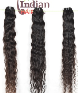 ผมต่อแบบ Remy จากอินเดียบริสุทธิ์ยังไม่ผ่านกระบวนการผม100% หนังกำพร้าแบบหลวมและมัดผมตรงสไตล์เป็นลอนลึก - Product Image 2