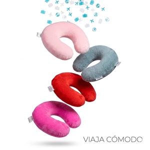 Cuscino da Viaggio a U con Ricamo, Supporto per il Collo in Memory Foam a Lento Ritorno, Comodo per Viaggi e Pausa Pranzo in Ufficio - Product Image 1