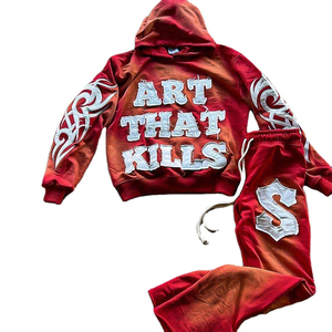 Sweats à capuche pour hommes personnalisés Survêtement vintage lavé à l'acide de haute qualité Survêtement Hip Hop lavé à l'acide de meilleure qualité - Product Image 1