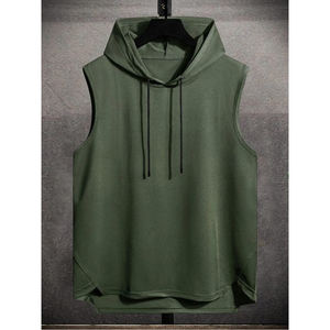 100% Cotton material Pullover Hooded Sweatshirt Autumn Sport <b>Sleeveless</b> OEM Service - Product Image 6