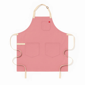 Delantal sin mangas de lona gris, estilo sencillo, con 3 bolsillos, lavable a máquina, para cocinar y uso diario. - Product Image 4