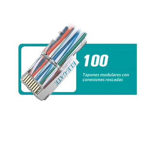 Confezione da 100 Connettori Ethernet RJ45 CAT7 Schermati in Alluminio con Confezione a Conchiglia - Product Image 5