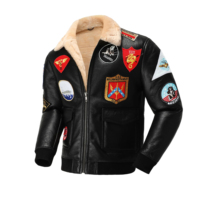 Parka Air Best Style para hombre, Top Gun, abrigo de piel de oveja del mismo estilo, chaqueta de invierno de piel Natural para hombre, chaquetas de bombardero de cuero para hombre