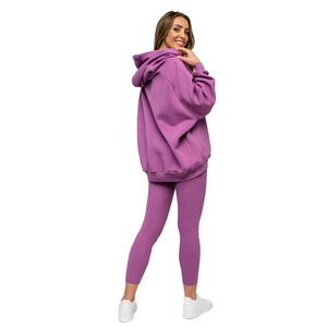 Conjunto deportivo de tres piezas con patrón sólido para mujer, sudadera con capucha y cremallera de manga larga, pantalones de chándal de cintura alta, pantalones para correr, estilo informal - Product Image 4