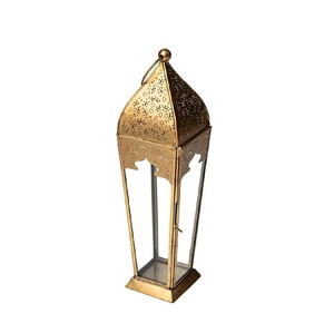 Linterna de Metal para interiores de latón antiguo para hogar y jardín moderno para decoración de bodas, producto chapado en oro hecho a mano de alta calidad - Product Image 4