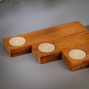 Portavelas de madera minimalista para velas cónicas - Product Image 3