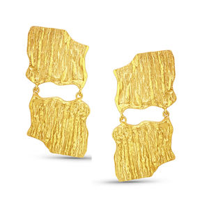 Pendientes de Diseño Geométricos Chapados en Oro Vermeil de 18K, Joyería de Latón para Compromiso - Product Image 1