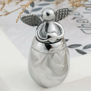 Angel Wings Shiny Polished Aluminum Metal Keepsake Urn For <b>Funeral</b> <b>Supplies</b> Ash Storage Jar Metal Urns Adult Pet Urn - Product Image 6