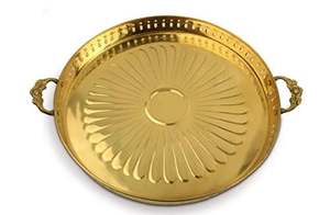 Plateau de service rectangulaire en fer, écologique, doré et noir, élégant et décoratif, pour la maison, le restaurant, approvisionnement en vrac, vaisselle, assiettes - Product Image 5