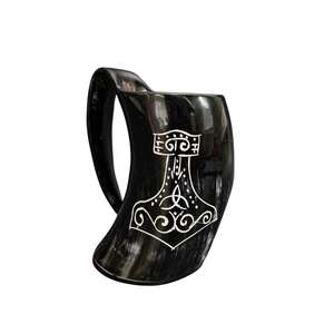 Jarra de cerveza de cuerno con acabado de espejo de forma natural, tazas de cuerno disponibles, fabricante de tazas de cuerno de India, sublimación en blanco, bricolaje - Product Image 3