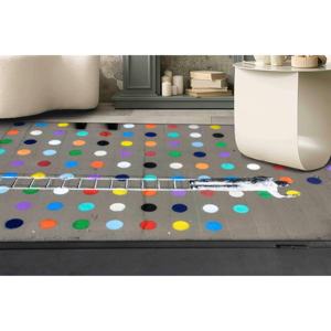 Tapis Banksy Dot Painter, Tapis Saloon, Tapis Banksy, Tapis imprimé à pois colorés, motif graffiti abstrait et mignon, avec poils doux - Product Image 3