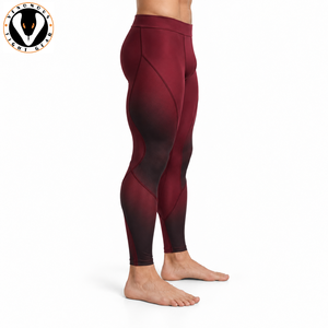Les leggings de compression pour hommes offrent un ajustement de soutien, un confort extensible et une mobilité flexible pour l'entraînement physique et les activités sportives. - Product Image 2
