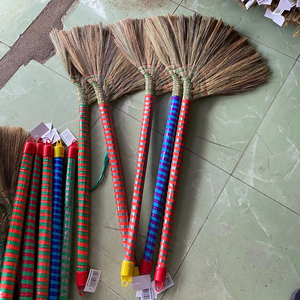 Vietnam Grass Broom Length 39.3 Inch With Plastic <b>Broomstick</b> Length 23.6 Inch - Natural Soft Grass Broom for Sweeping Cleaning - Product Image 1
