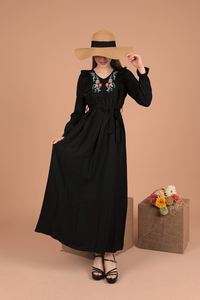 Robe maxi en tissu brodé floral pour femmes Aerobin, style doux, taille naturelle, respirante, disponible en gros, série de paquets - Product Image 5