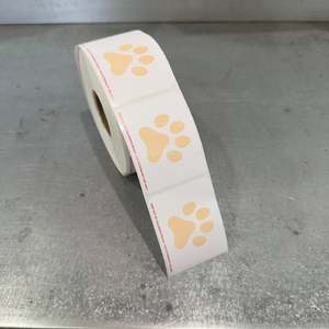 Veterinary Prescription <b>Labels</b> Paw Print Design Warning 2 3/4'' X 2 1/8'' 1000 Pcs Per Roll - Product Image 1