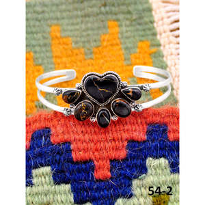 Southwest Handmade Black Jack Turquoise & Sterling <b>Silver</b> Fashion <b>Cuff</b> <b>Bracelet</b> Elegant & Durable Accessory - Product Image 2