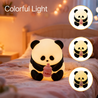 Veilleuse Panda en silicone, lampe LED mignonne en forme d'animal, rechargeable par USB, commande tactile, pour chambre d'enfant, fabricant certifié CE