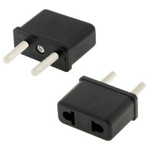 Black US <b>Plug</b> to EU <b>Plug</b> <b>Universal</b> Travel Wall <b>Adapter</b> - Product Image 1