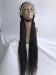 La mejor calidad 13x4 32 recto sedoso Frontal superior venta al por mayor caliente crudo indio templo Peluca de cabello humano Remy Virgen encaje proveedor trama onda - Product Image 6