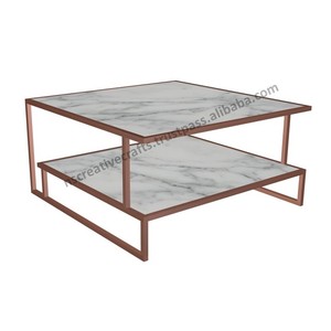 โต๊ะกาแฟทำจากไม้ด้านบนและฐานโลหะสำหรับตกแต่งห้องนั่งเล่นและสำนักงานที่กำลังมาแรง - Product Image 6