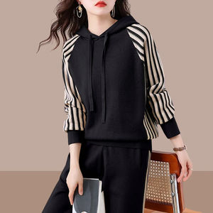 Chándal de algodón de talla grande para mujer con logotipo personalizado, ropa informal transpirable, conjuntos sólidos de todos los colores, fabricados a medida para invierno - Product Image 3