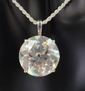 Hermoso tamaño grande 925 Sterling Sliver Moissanite diamante colgante Heard Mend - Product Image 2