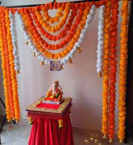 Guirnalda de Flores de Marigold Bandarwal Especial de Ganpati, Decoración para Puerta, Entrada, Templo y Fondo de Boda - Product Image 4
