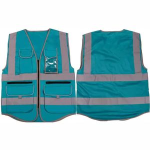เสื้อกั๊กนิรภัยสะท้อนแสงโพลีเอสเตอร์คุณภาพสูงแบบกำหนดเอง พร้อมโลโก้ตามสั่ง หลายสี ดีไซน์สำหรับกิจกรรมกลางแจ้ง ใช้ได้ทั้งชายและหญิง - Product Image 1