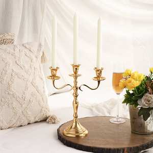 Elegant five-arm <b>gold</b> candelabra centerpiece. Available at wholesale prices. - Product Image 6