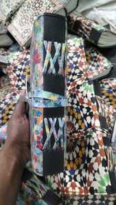 Diarios de cuero hechos a mano personalizados con correas, trapo de algodón con bordes de cubierta, papeles hechos a mano de aspecto antiguo para reventa, patrón de alfabeto - Product Image 6