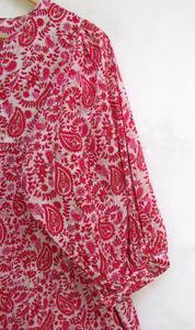 Haute qualité dames col en V Maxi robe de nuit nouvelle Collection coton tout imprimé point imprimé multicolore-taille 6XL plage Occasion - Product Image 6