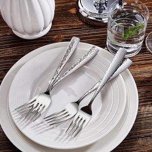 Best Quality Metal Silver Hammered Handle <b>Fork</b> In Low Price For Restaurant Hotel Home Usage - Product Image 6