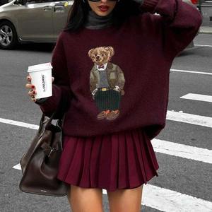 เสื้อสเวตเตอร์คอกลมแขนยาวสำหรับผู้หญิง TIXOM น่ารัก สวมใส่สบาย เหมาะสำหรับใส่ไปทำงานหรือในชีวิตประจำวัน แฟชั่นใหม่ ทรงเข้ารูป ผ้าถัก ใส่สบาย เหมาะสำหรับฤดูหนาว สไตล์ลำลอง - Product Image 4