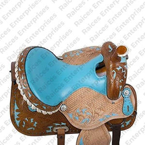 Sillines inglesas de alta calidad con logotipo ecuestre personalizado con cuero genuino, sillín de caballo occidental suave para una equitación cómoda - Product Image 4