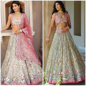 FABZONE Real Mirror Embroidery Wedding Lehenga Choli for Women in Indian/Pakistani Silk Wear In-Stock Model FZBD 100 Available - Product Image 4