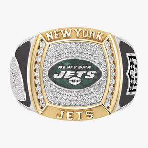 Bague en alliage de moissanite New York Jets Championship, entièrement personnalisée, mode masculine, bicolore, personnalisable, collège, classe, hip - Product Image 1