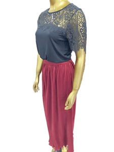 Jupe en mousseline de soie plissée décontractée pour femmes Imprimés floraux uniques sur coton Polyester Couleurs unies Fabriqué par l'exportateur - Product Image 2